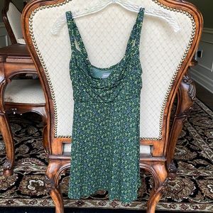 Urban Outfitters XS Hunter Green Floral Mini Dress